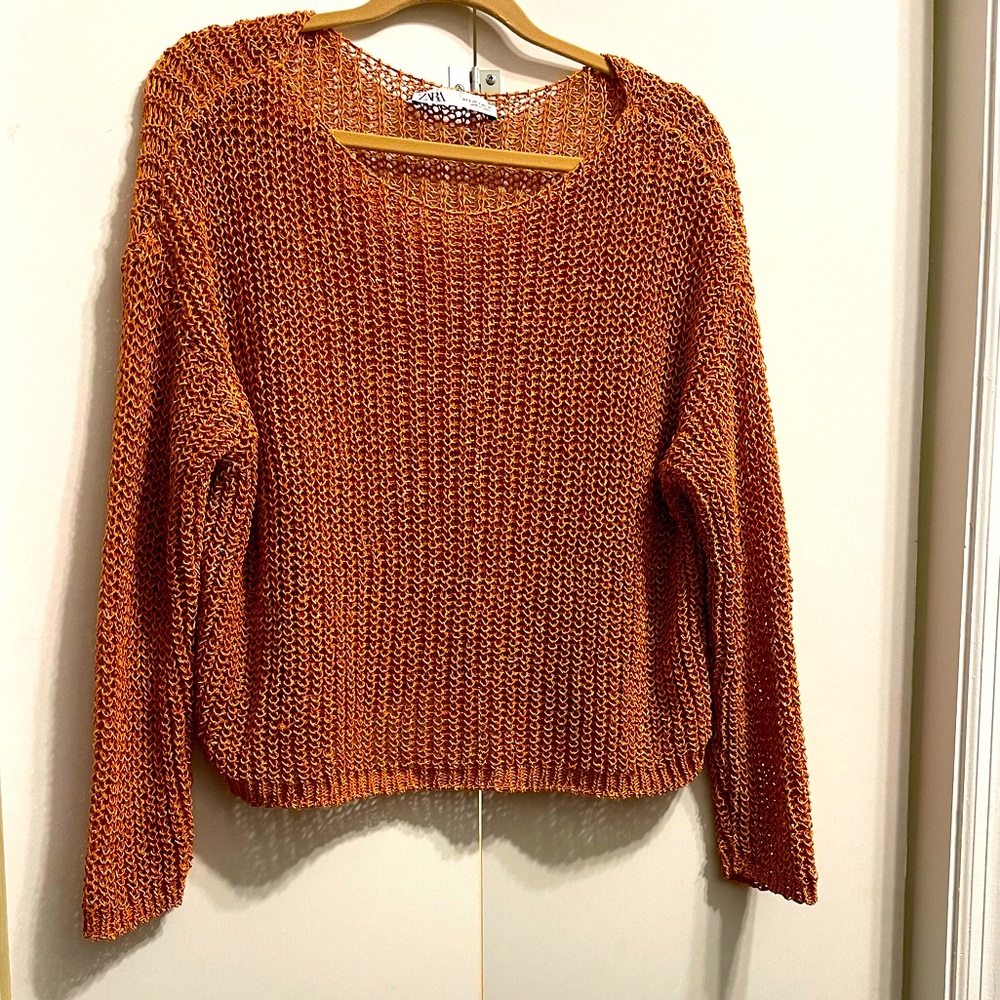 Orange knit Zara sweater